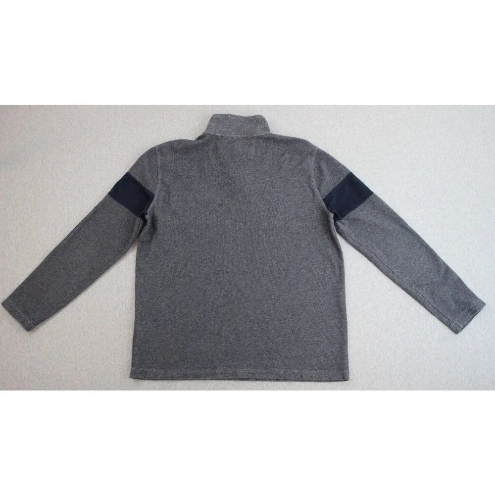 Banana Republic Sweater Mens XL Gray 100% Cotton‎ 1/4 Zip Long Sleeve Pullover